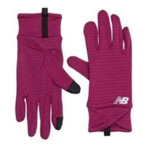 New Balance Women Pink Grid Fleece Touch -Tip Technology Gloves Size Medium